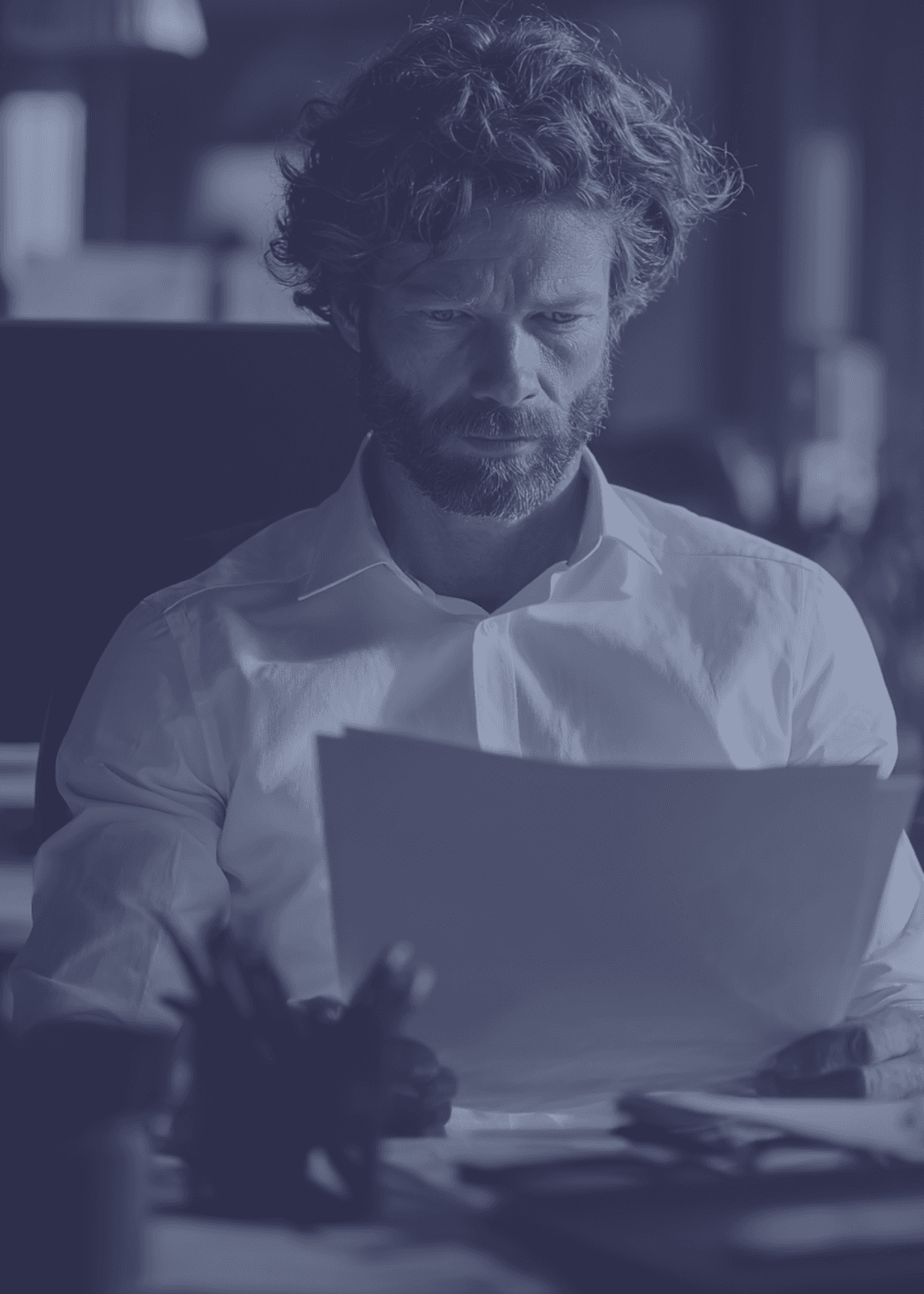 Professional reviewing collection documents