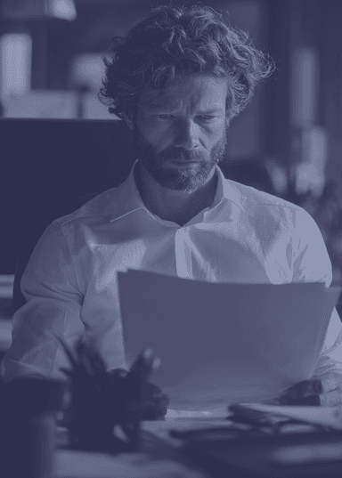 Professional reviewing past due accounts