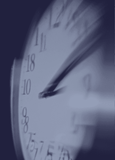 Blurred clock face conveying urgency of final demand