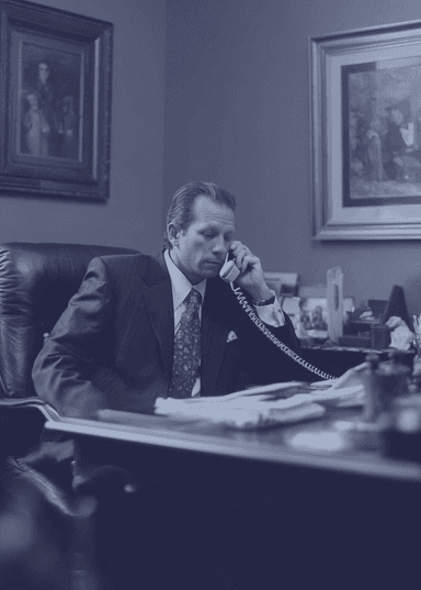 Professional making a collection call